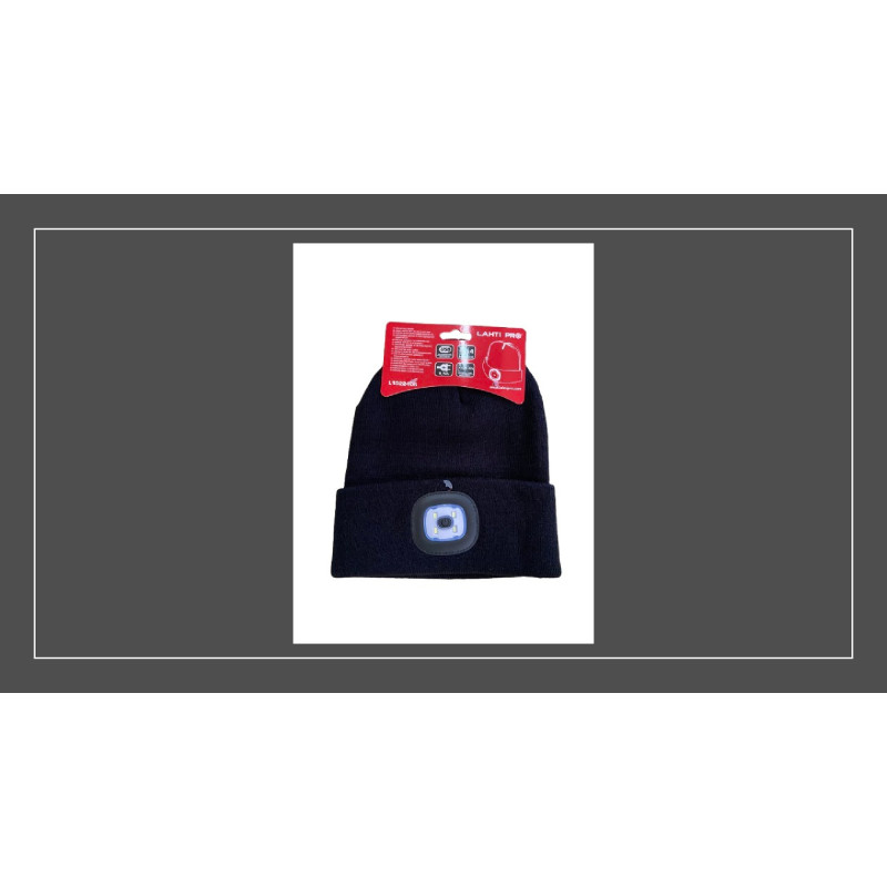 Czapka akrylowa czarn. z oświetl. LAHTI